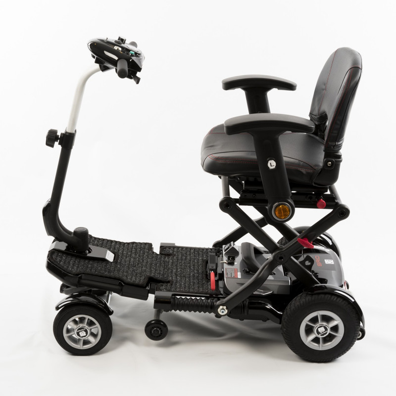 Scooter électrique pliable Bobby Deluxe Carbon noir, de profil