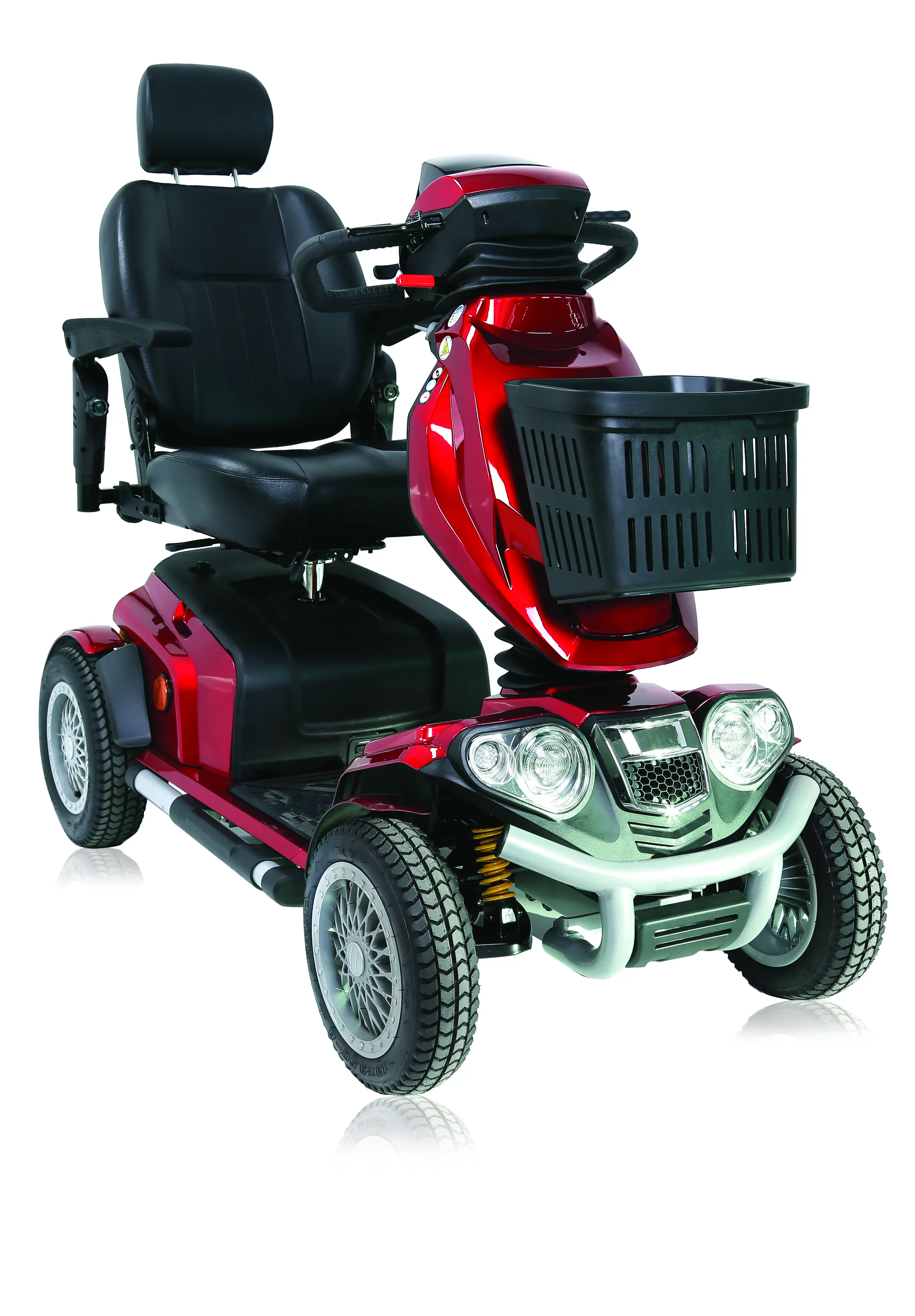 Scooter électrique 4 roues couvert CN250 rouge, vue trois-quarts