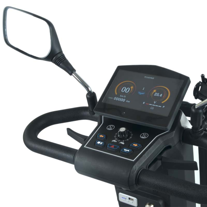 Guidon ergonomique et rétroviseur du scooter Danubio