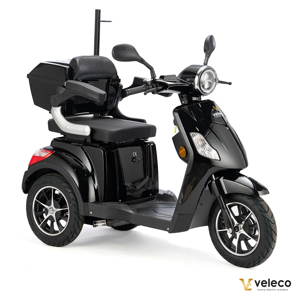 Scooter Veleco Draco noir, vue 3