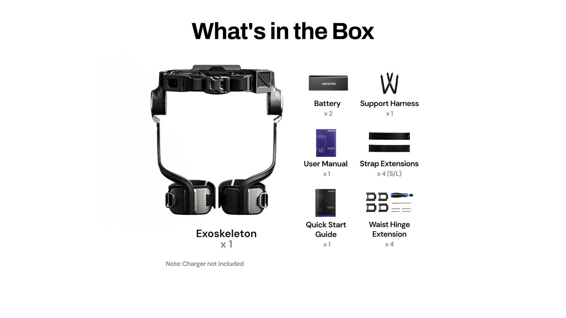 Batterie de l'exosquelette Ascentiz H Ultra, 50 km d'autonomie avec deux batteries