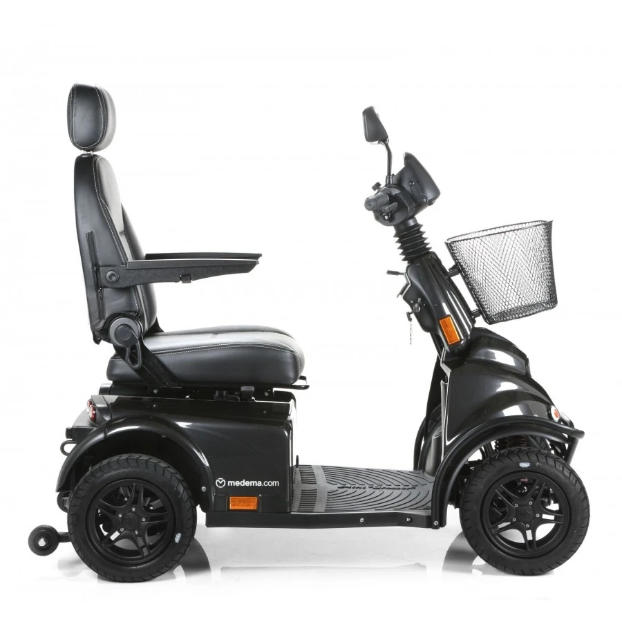 Mini Crosser X2 noir de profil avec panier