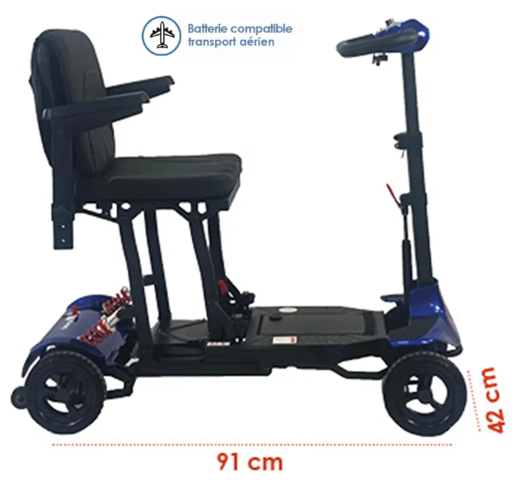 Scooter ERGO SWIFTY déplié - dimensions 91 x 42 cm