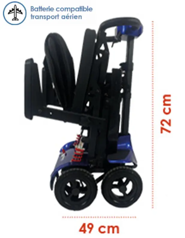 Scooter ERGO SWIFTY plié - dimensions 49 x 42 x 72 cm
