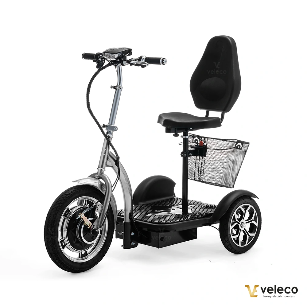 Scooter électrique 3 roues Veleco ZT16 gris